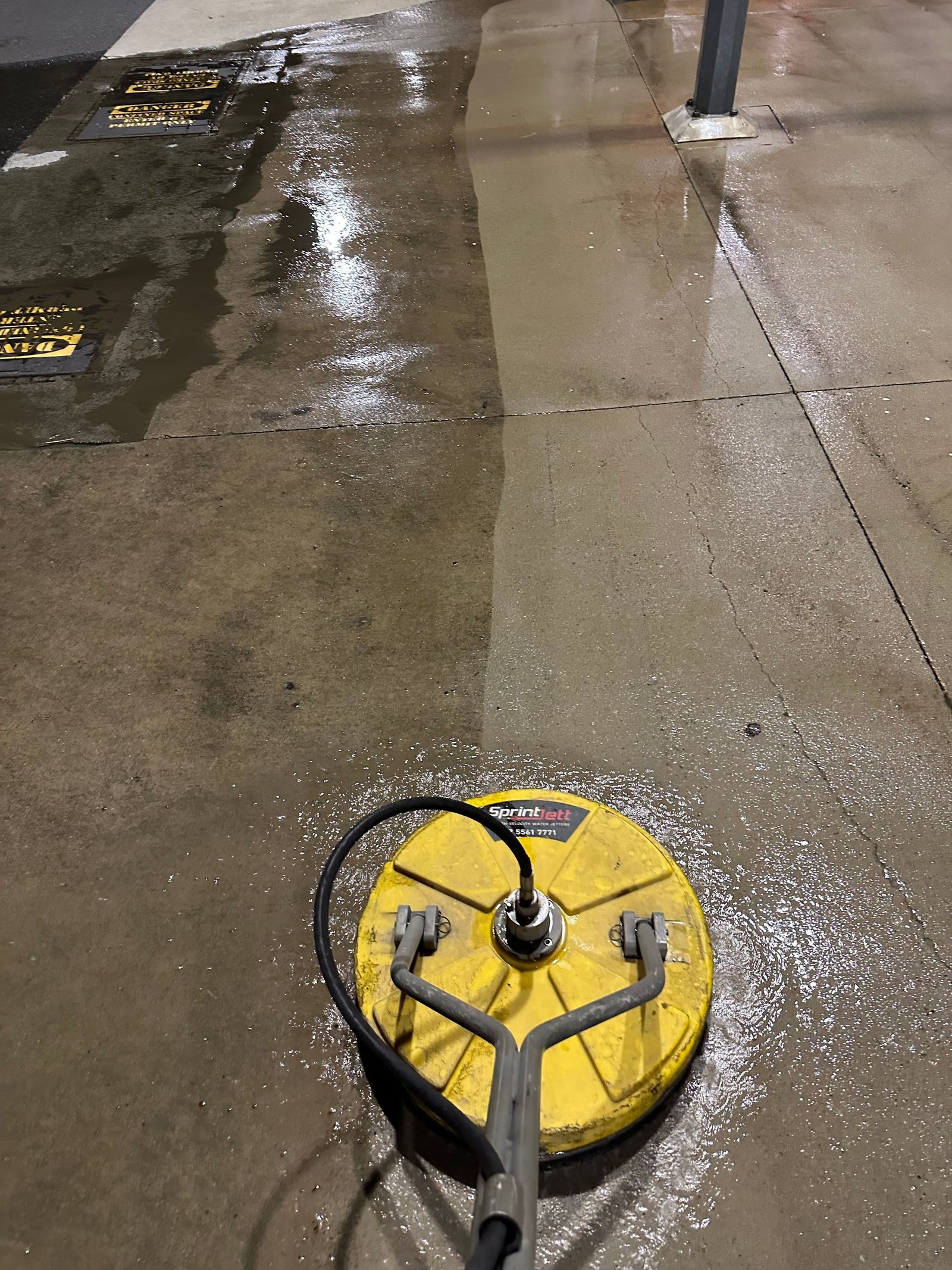Before and after pressure cleaning restoring concrete surfaces